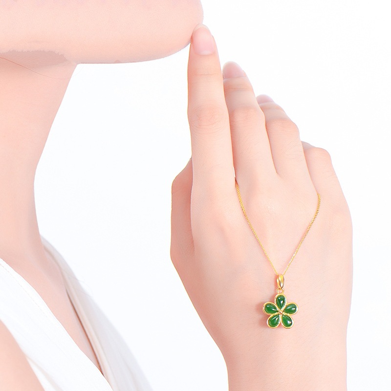 CLOVER (Hàng Có Sẵn) vòng cổ Mặt Hình Cỏ Bốn Lá Đính Đá