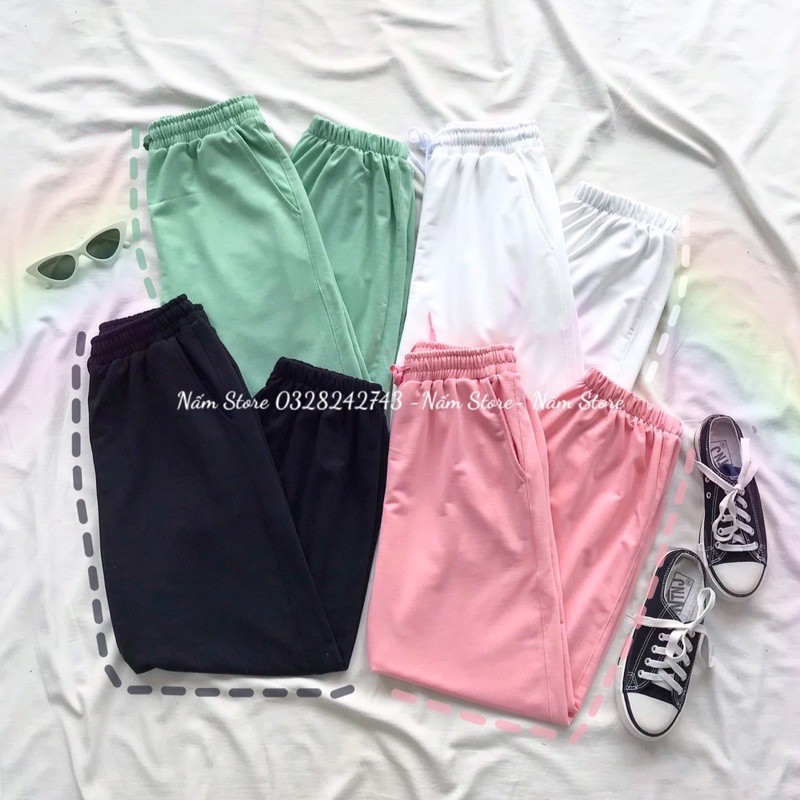 (Ảnh thật) Quần jogger trơn dài ống rộng - quần ống suông dây rút unisex nam nữ - Quần trơn dài ống bo thể thao | BigBuy360 - bigbuy360.vn