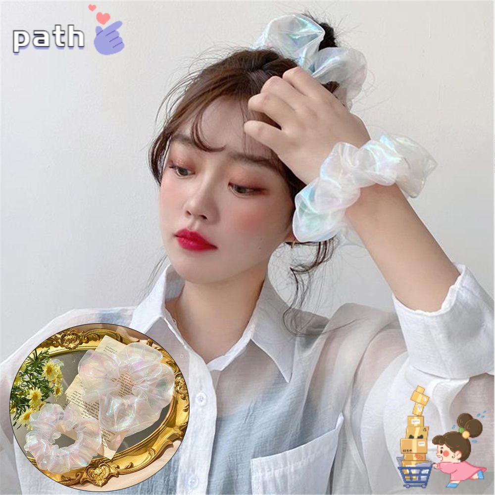 Dây Cột Tóc Co Giãn Kẻ Sọc Kèm Giá Đỡ Xinh Xắn Thời Trang