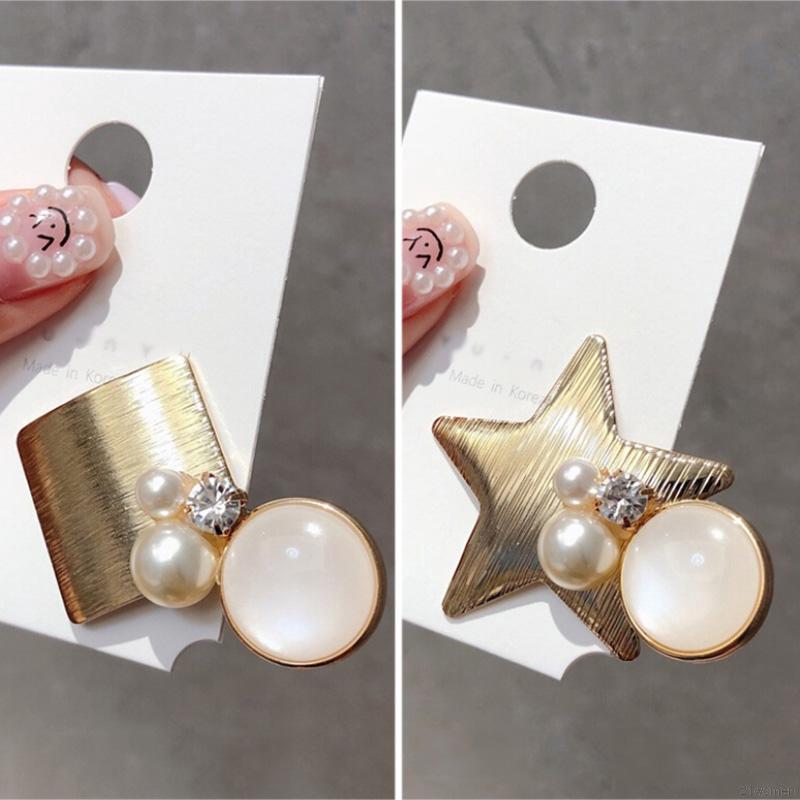 🐰Kẹp tóc🍓Fashion Cute Women's Hairpin Metal Five-pointed Star Square Hair Clip pearl hair accessory