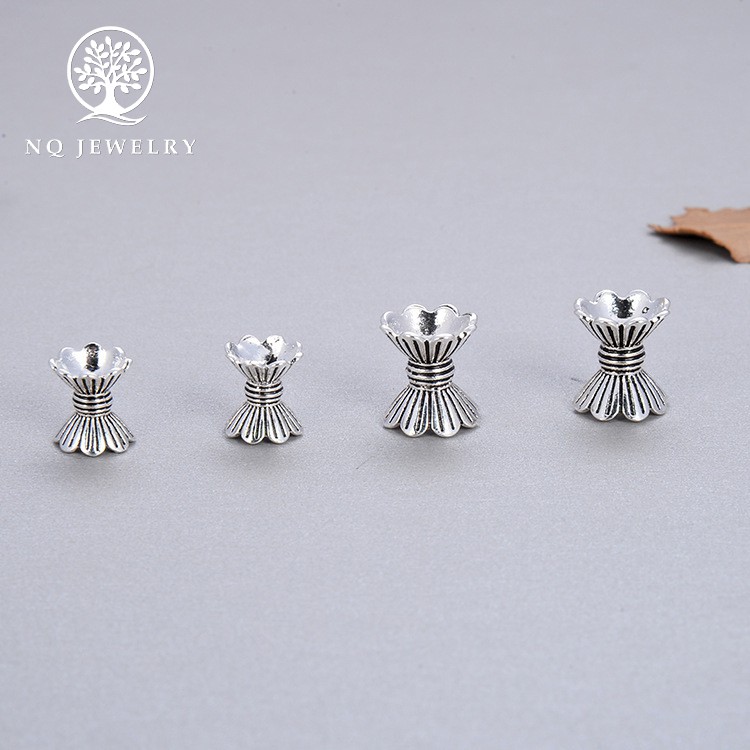 Charm bạc chụp hạt 2 đầu - NQ Jewelry