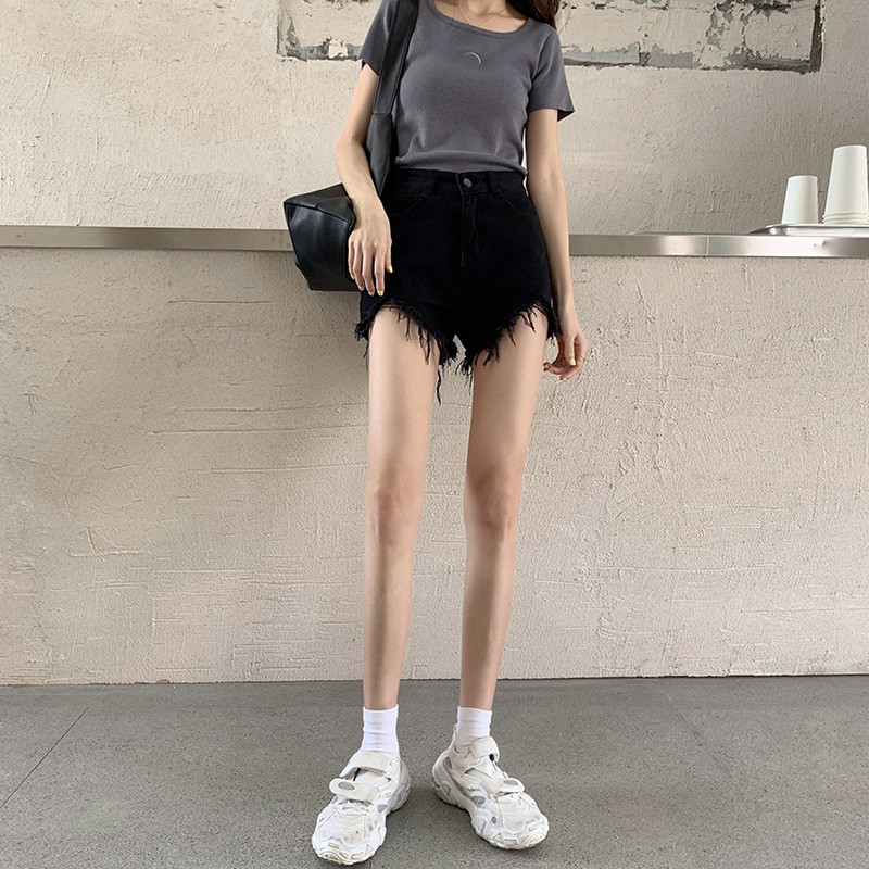 Quần short jean nữ lưng cao rách ống ulzzang Hàn Quốc Q1 - Peyy Clothing | BigBuy360 - bigbuy360.vn