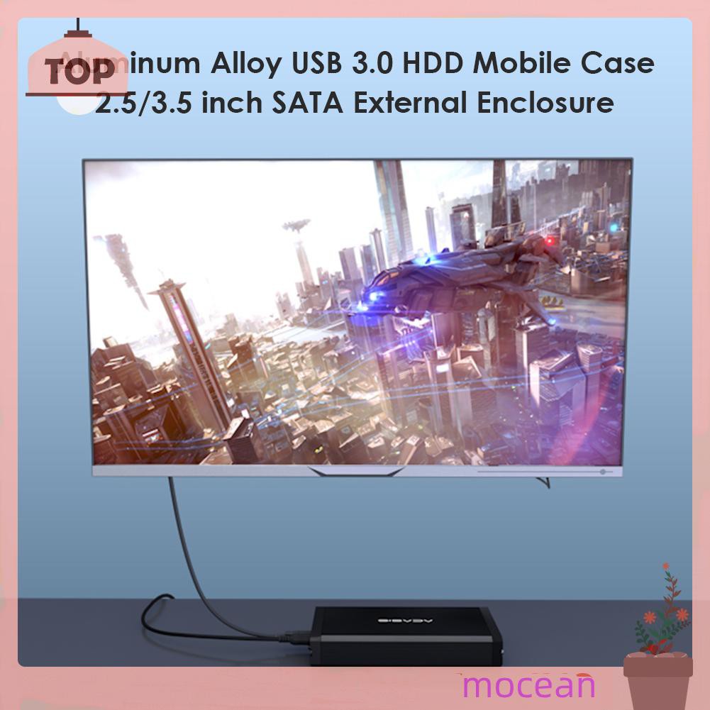 Hộp Đựng Ổ Cứng Ngoài Usb 3.0 Hdd 2.5 / 3.5 Inch Sata Bằng Hợp Kim Nhôm Mocean | BigBuy360 - bigbuy360.vn