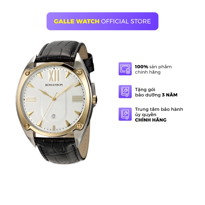 Đồng hồ Romanson Men Sport WatchTL1272MCWH nam thể thao máy Thụy Sĩ mặt kính chống xước dây da cao cấp chính hãng