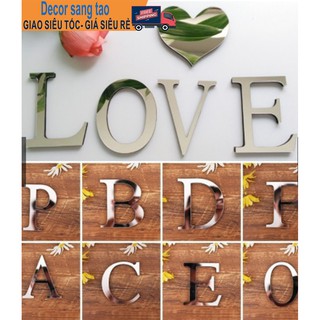 Chữ alu gương bạc dán tường