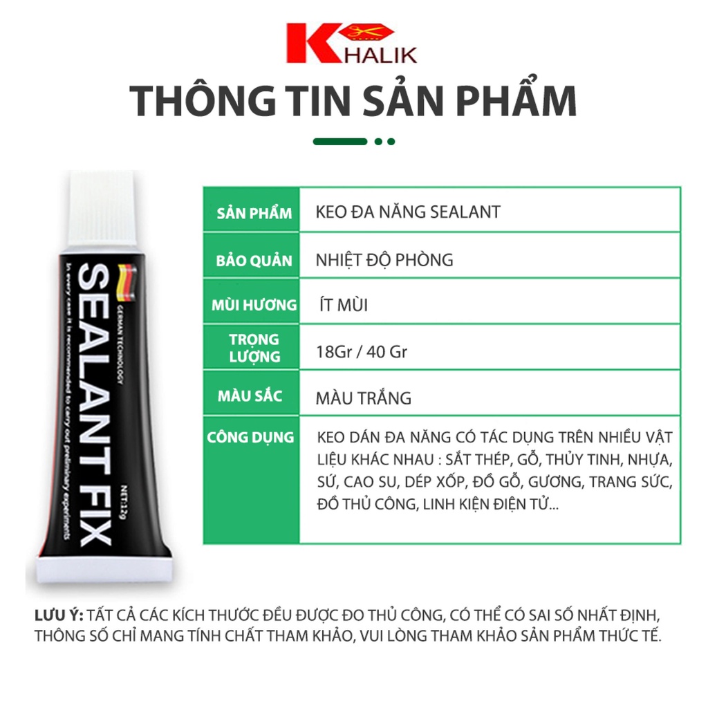 [Siêu Sale] Keo Dán Đa Năng SEALANT FIX 40gr 18gr - Dính Siêu Chắc, Siêu Chịu Lực, Chống Thấm Nước