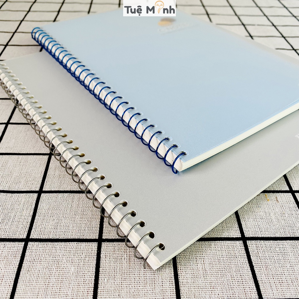 Vở note cornell B5 120 trang Klong bìa nhựa lò xo đơn C Notes ruột Dot grid ruột chấm và caro ô vuông 6x6 mm MS 587