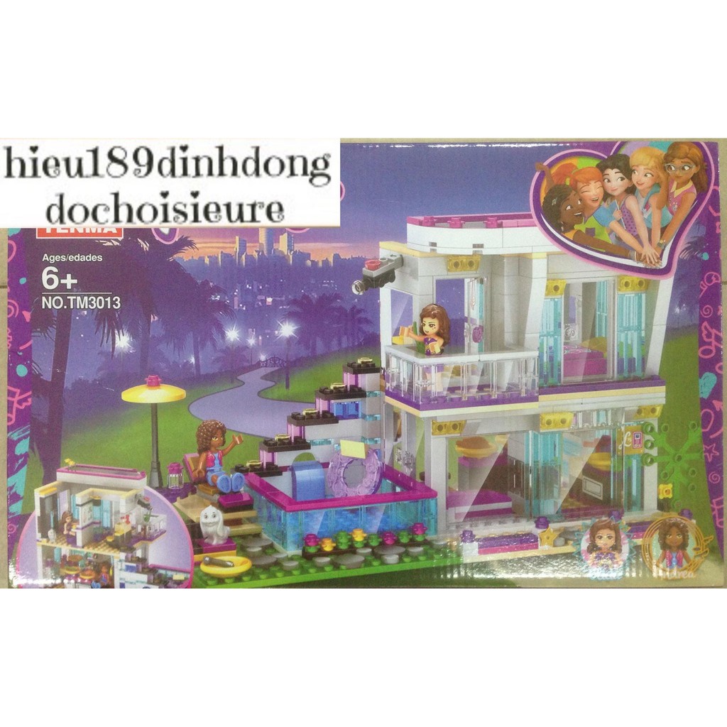 Lắp ráp xếp hình Lego Friends 10498 TM 3013: Biệt thự của ngôi sao Olicia (ảnh thật)