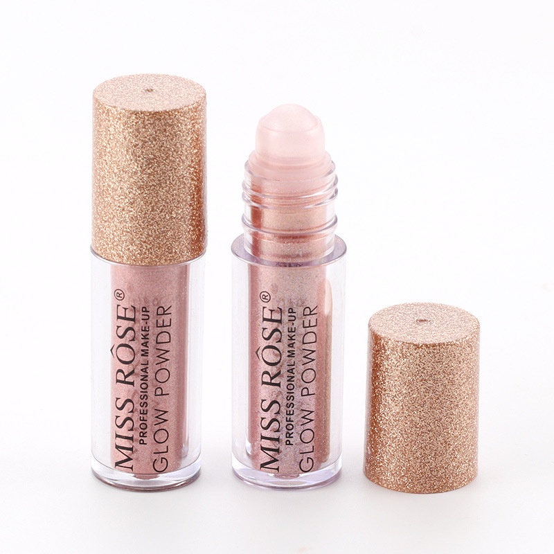 [Hàng mới về] Phấn trang điểm mắt MISS ROSE đầu con lăn màu đơn ánh ngọc trai lấp lánh dành cho người lười