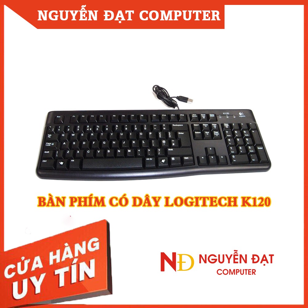 Bàn phím máy tính Logitech K120 Giá Rẻ - Bàn phím máy tính có dây Usb Logitech - BH 36T