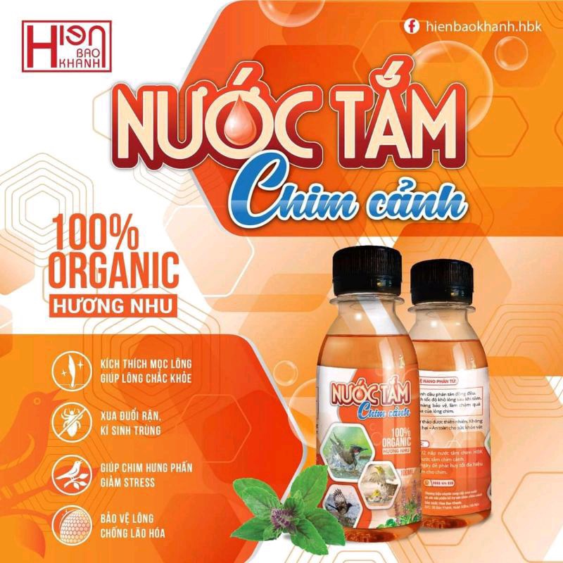 Nước tắm chim cảnh Hiển Bảo Khánh -  Chai 100ml