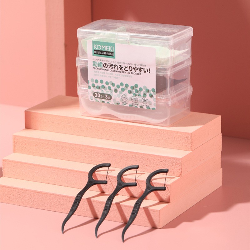 COMBO 3 hộp tăm chỉ nha khoa KOMEKI Japan chính hãng, thay thế tăm tre, ngăn ngừa viêm nướu