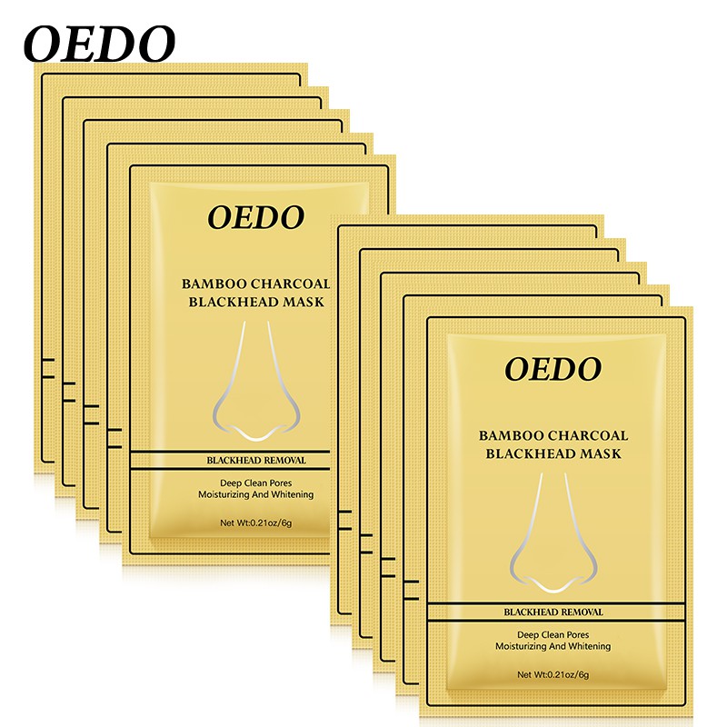 Bộ 10 mặt nạ lột mụn đầu đen OEDO màu đen giúp chăm sóc da làm sạch sâu lỗ chân lông