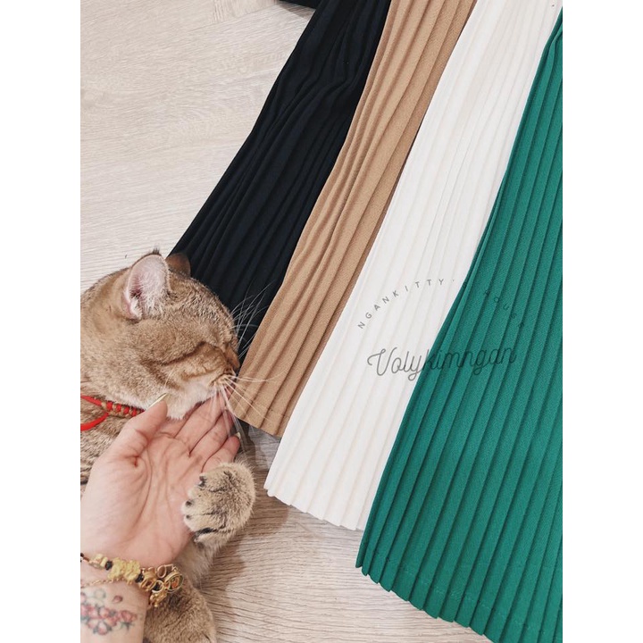 Chân váy dài xếp li