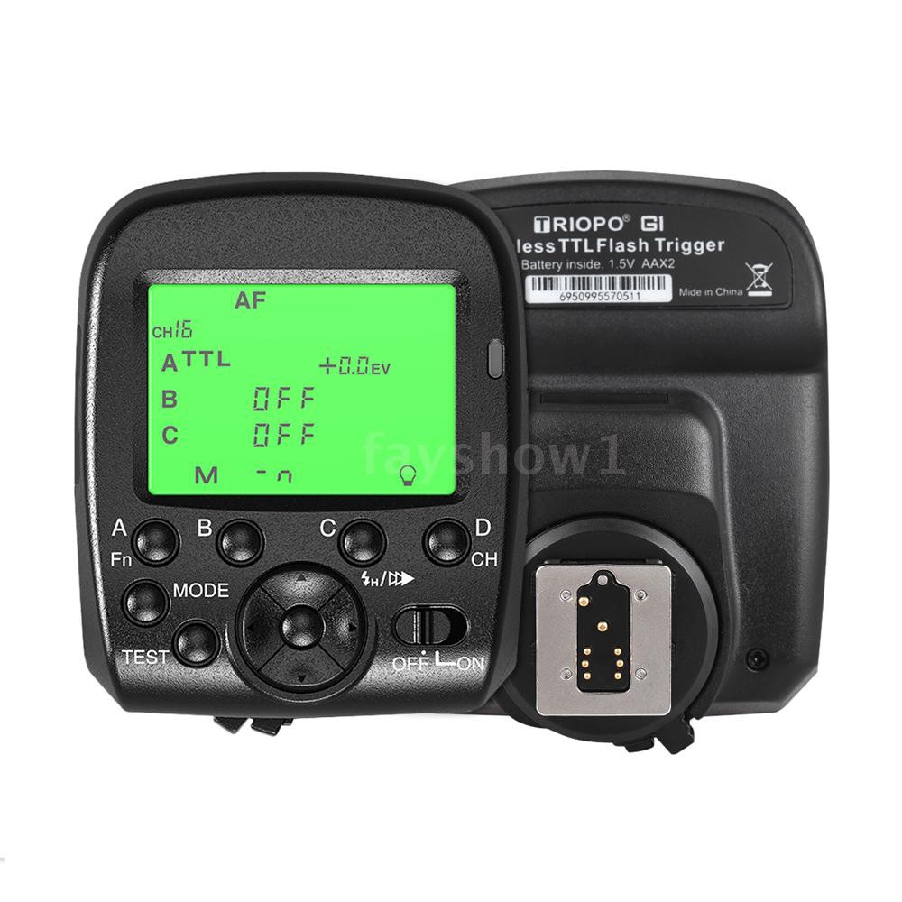 ❤HOT TRIOPO G1 Dual TTL Wireless Trigger with Widescreen LCD Display 1/8000s HSS 2.4G Wireless Transmission 16 Channels 
