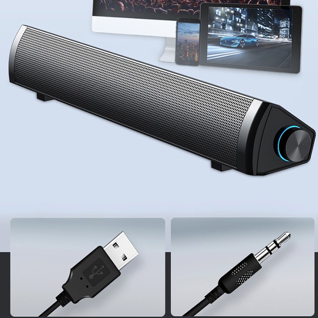 Loa Thanh Soundbar Gaming Để Bàn SADA V-105 Hỗ Trợ Bluetooth, AUX Dùng Cho Máy Vi Tính Pc, Laptop, Tivi