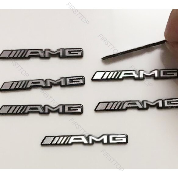 Miếng Dán Kim Loại Trang Trí Vô Lăng Xe Hơi mercedes AMG