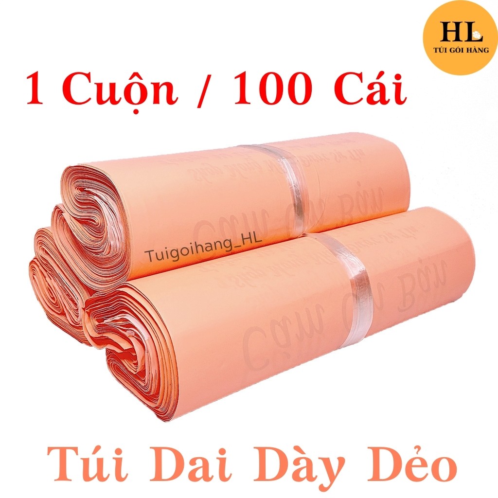 Túi gói hàng in thư cám ơn chất liệu cao cấp màu hồng đào size 17x30 TUIGOIHANGHL