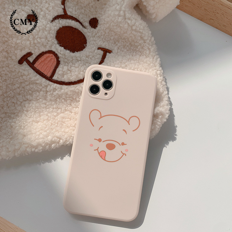 ốp iphone 11 Ốp điện thoại silicone in hình gấu dành cho iPhone11/11Pro 11pro Max X XR XS XS MAX 7 8 plus SE 13 pro max 13 mini