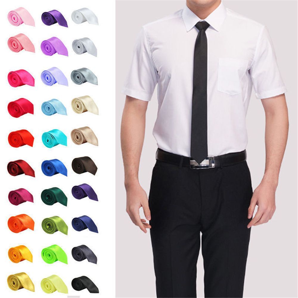 Cà vạt vải lụa màu trơn nhiều màu sắc thời trang cho nam