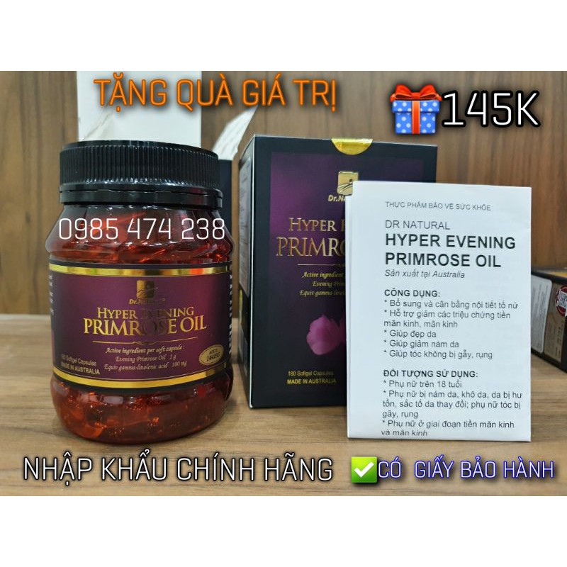 [BẢO HÀNH CHÍNH HÃNG] Viên uống bổ sung nội tiết Dr Natural Hyper Evening Primrose Oil 1000mg- Tinh dầu hoa anh thảo | BigBuy360 - bigbuy360.vn