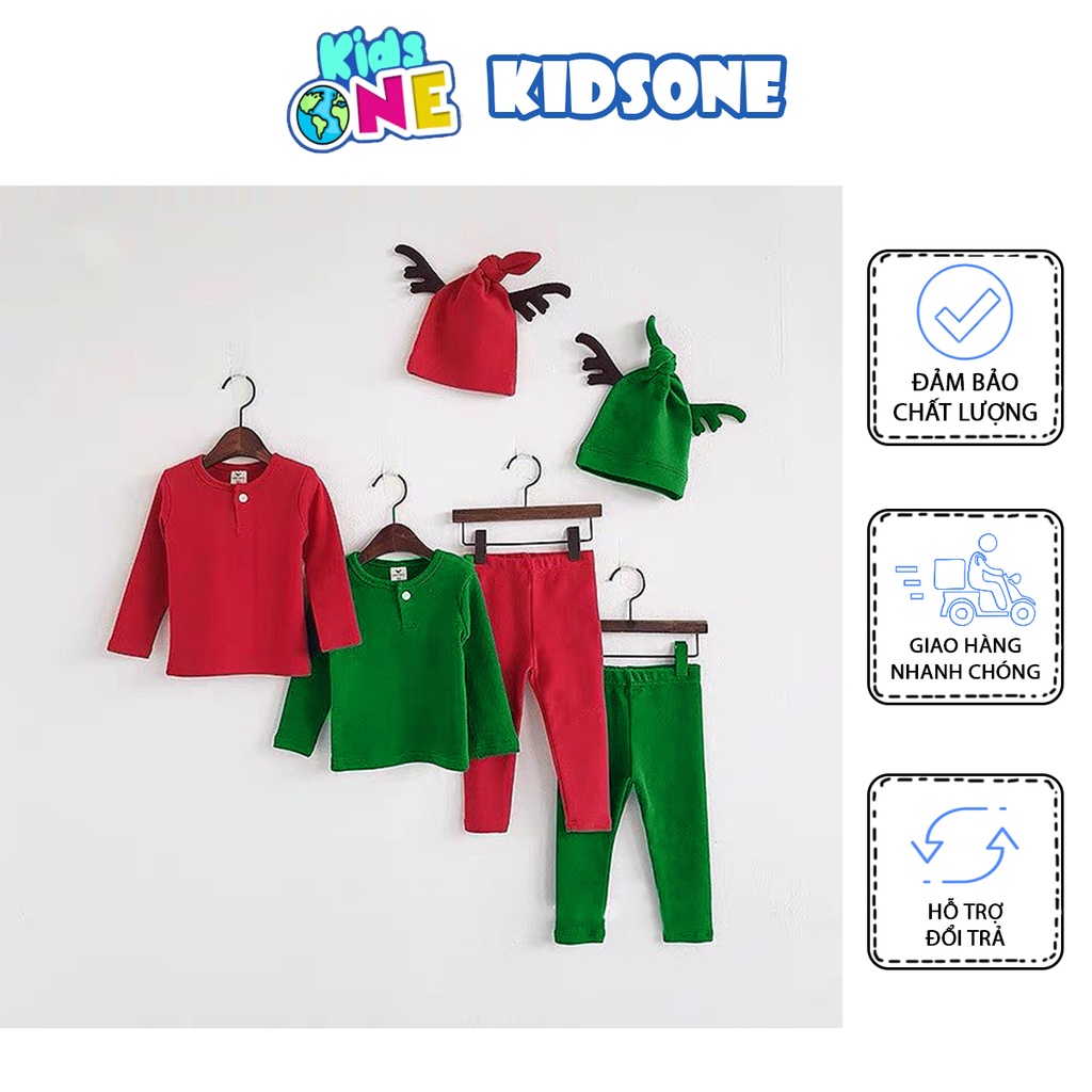 Bộ Tuần Lộc Giáng Sinh Noel Đi Chơi Thu Đông Cho Bé Trai Và Bé Gái Size 8-25kg Kidsone Noel04