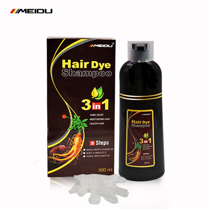 Gội Là Đen Meidu 500ml Phủ Bạc Nhanh Chóng Fast Effect Black Shampoo Cover Gray