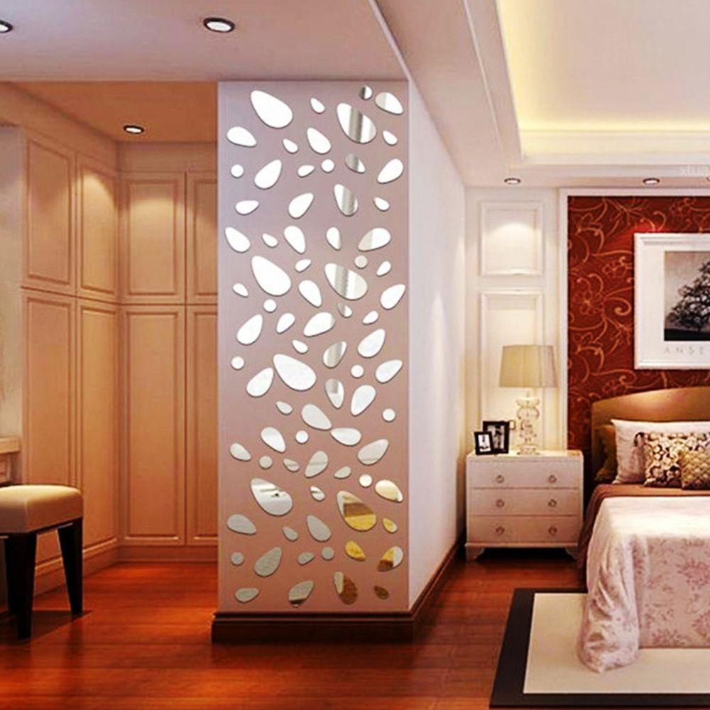 Bộ 12 Miếng Dán Tường Tráng Gương Tự Dính Trang Trí Nhà Cửa Phong Cách Hiện Đại DIY