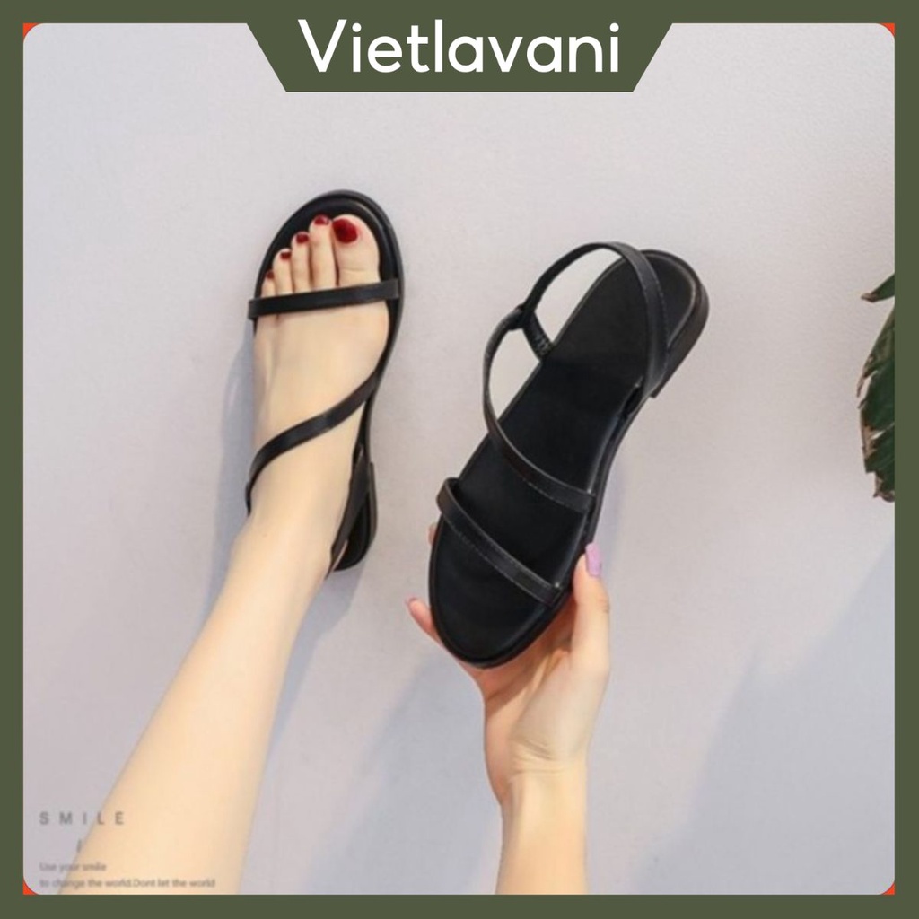 Giày sandal đế phẳng mũi tròn thiết kế quai đan  thoải mái thời trang cho nữ mã XKS37