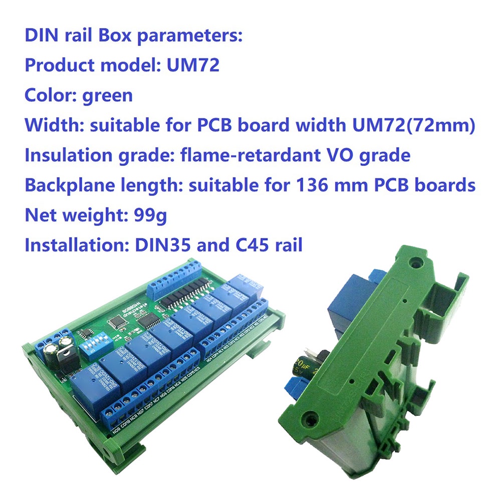 DIYMORE Mô Đun Rơ Le DC 12V 24V 8 Đầu Vào Và 8 Đầu Ra DIN35 C45 UART RS485