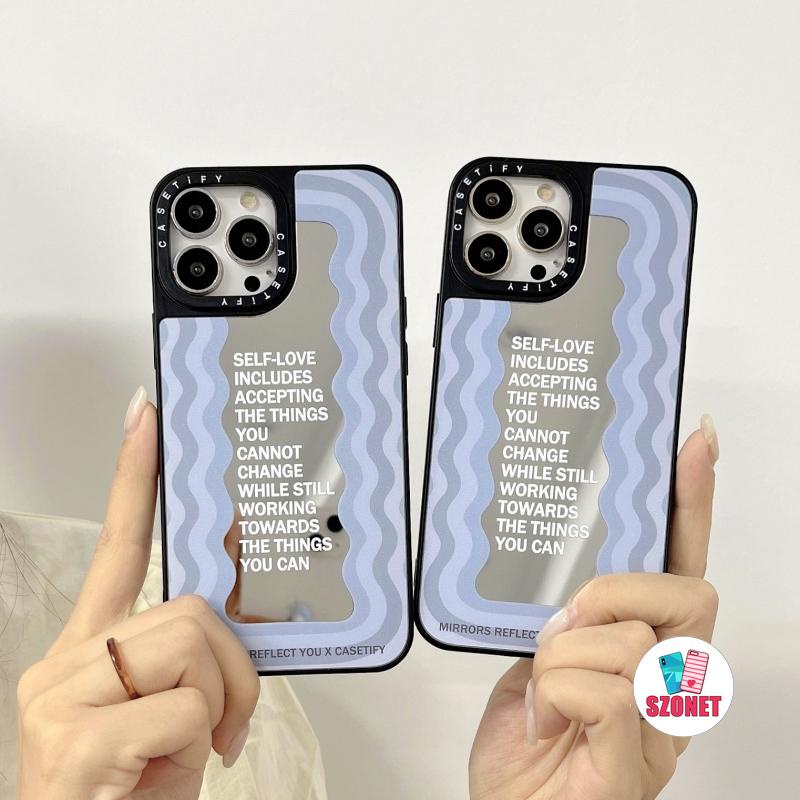 Ốp Điện Thoại Tráng Gương Chống Sốc In Chữ Tiếng Anh Cho iPhone 14 13 12 11 Pro Max Plus X XR XS Max