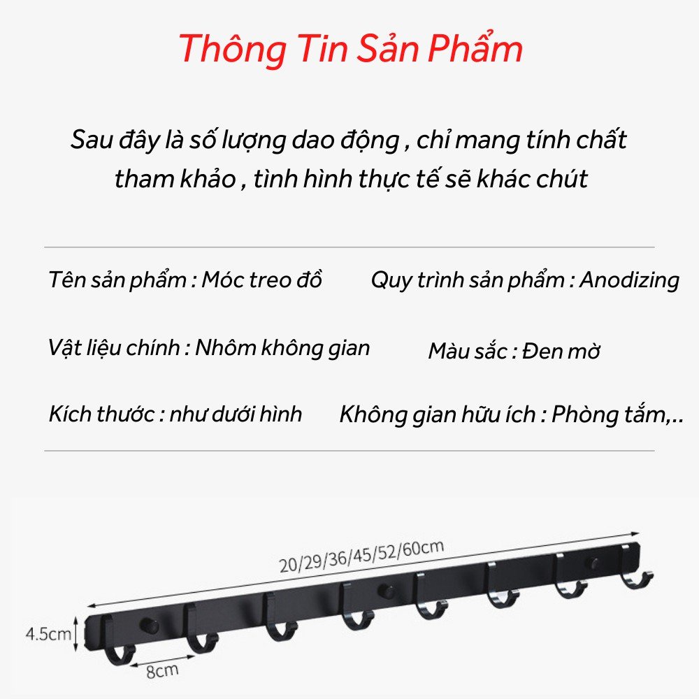 Móc Treo Đồ, Móc Treo Quần Áo Gắn Tường, Sau Cửa Phòng Ngủ, Nhà Tắm, Phòng Bếp Đa Năng PAPAA.HOME