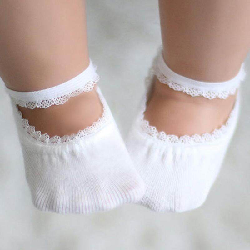 Vớ Cotton Mềm Chống Trượt Phối Ren Xinh Xắn Dành Cho Bé Gái 1-3 Tuổi