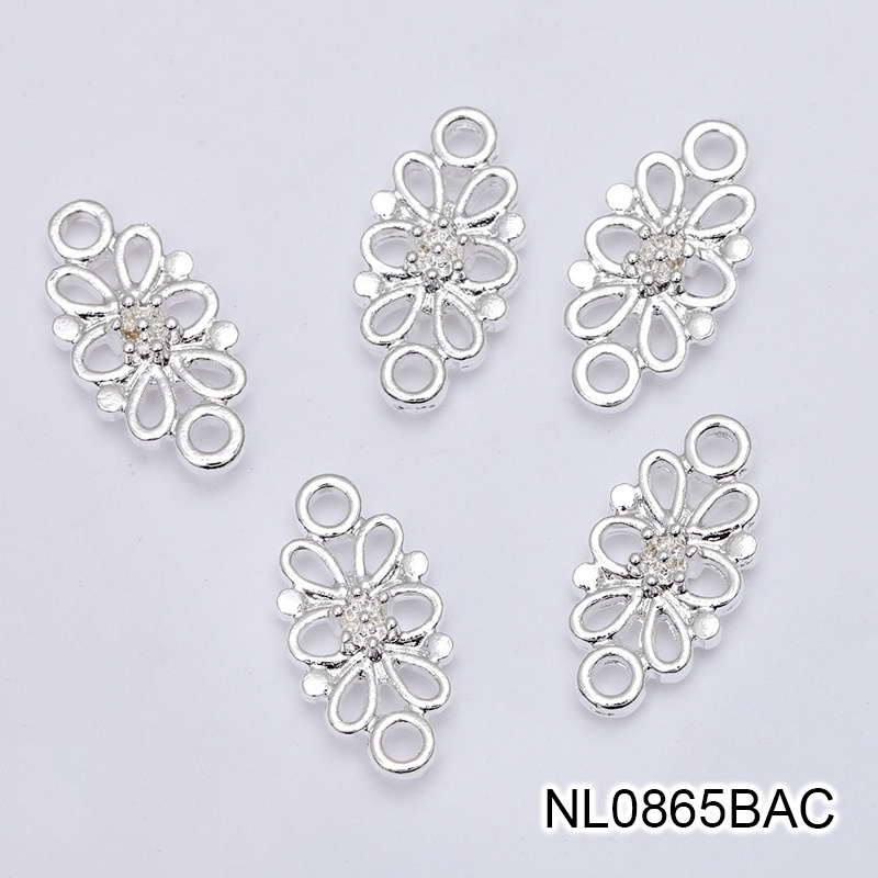 5 phiến treo đúc họa tiết hoa 8*17mm nguyên liệu làm trâm làm trang sức