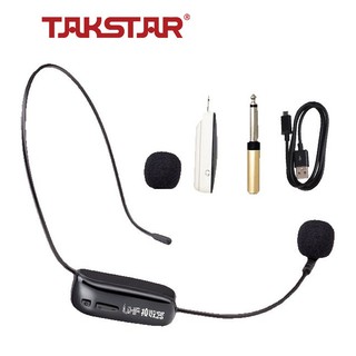 Mic không dây cài đầu HX-W002 sử dụng sóng UHF chống hú ré, tương thích với mọi loại loa