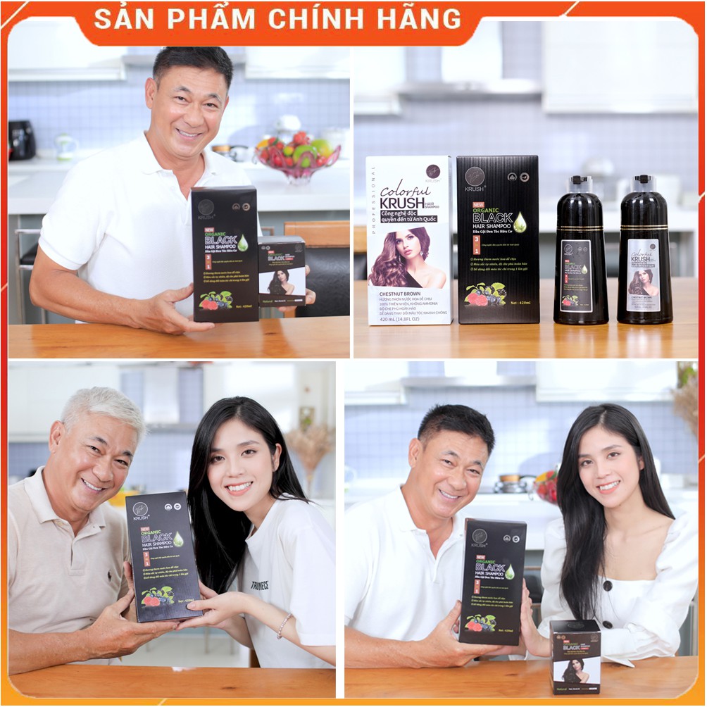 Dầu gội đầu phủ bạc đen tóc  Krush Anh Quốc