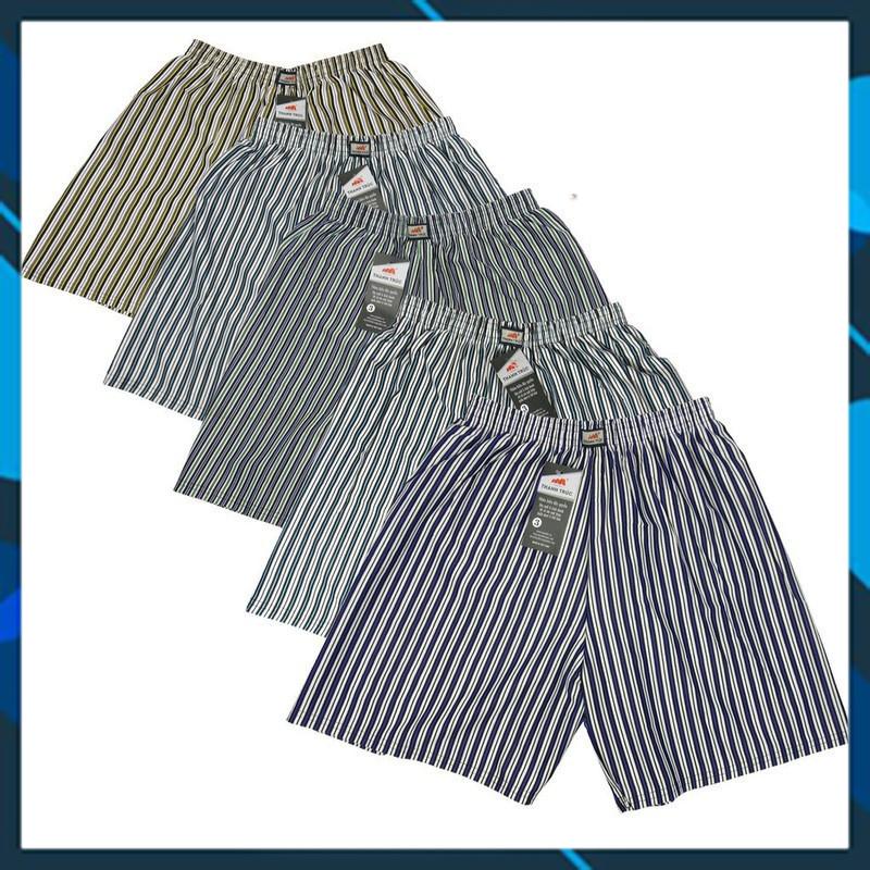 Combo 5 Quần Đùi Nam Mặc Nhà, Quần ngủ nam kẻ sọc vải thun mát mẻ mõng đủ size có size lớn