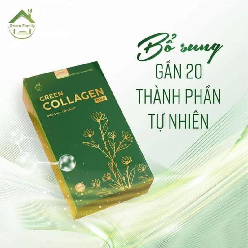 [30 gói chính hãng] Diệp lục COLLAGEN gold chính hãng 1 hộp 30 gói