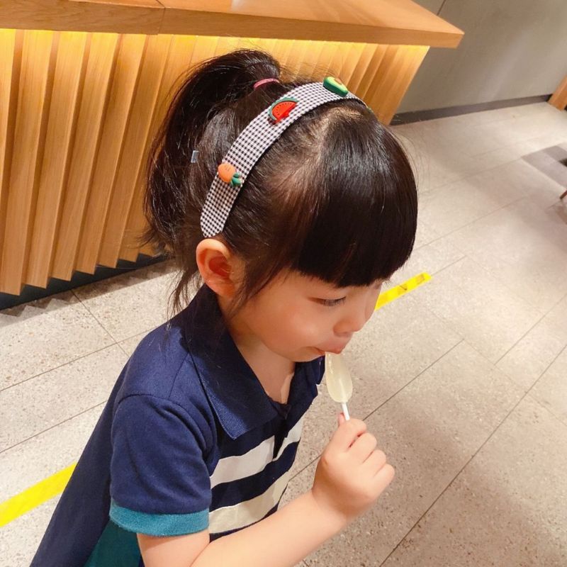 Bờm tóc dán gấp gọn đính hoa quả cho mẹ v bé nhiều mẫu xinh cute - style Hàn Quốc