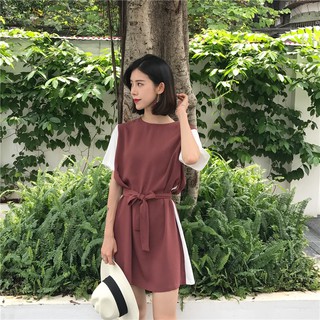 Váy nữ dáng xuông (có đai nơ thắt eo)