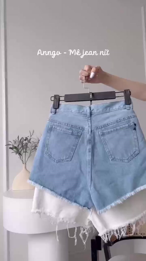 (Có big size) Quần short jean nữ trắng vải denim rách bền đẹp dễ phối đồ AnNgo - AT199 | BigBuy360 - bigbuy360.vn