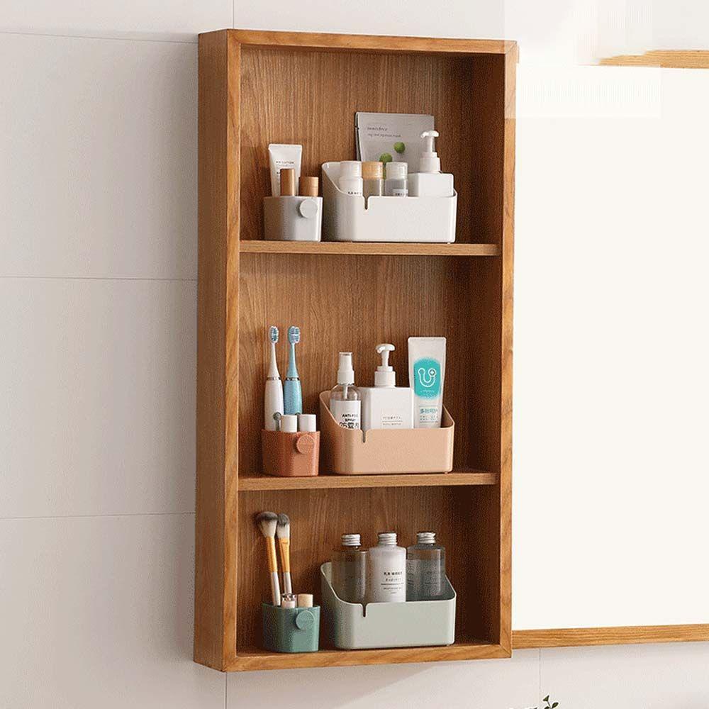 AUGUSTINA Plastic Cosmetics Organizer Bathroom Makeup Storage Case Jewelry Storage Box Skin Care Products Desktop Sundries Remote Control Tidying Multi-functional Display Case/Multicolor