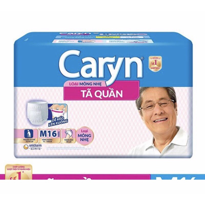 Tã Quần Caryn Mỏng Nhẹ M16 16 Miếng (Vòng Bụng 60 - 85cm)
