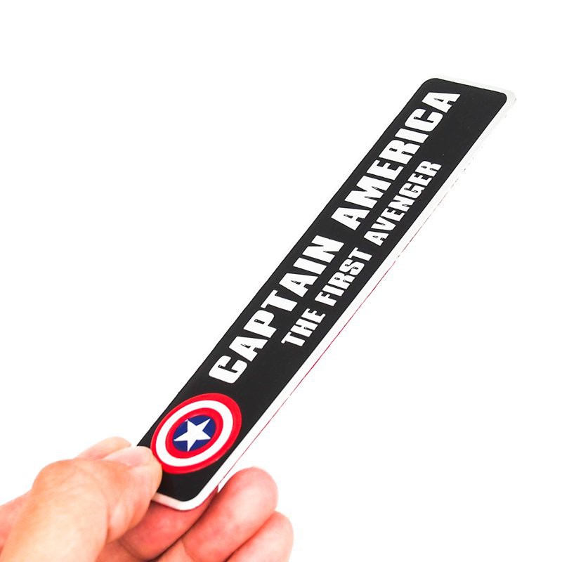 Captain America The First Avenger hình chữ nhật dài - Sticker metal 3D hình dán kim loại