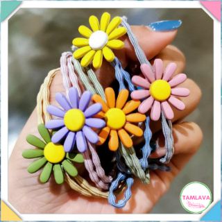 Set 5 buộc tóc hoa cúc đủ màu CT01