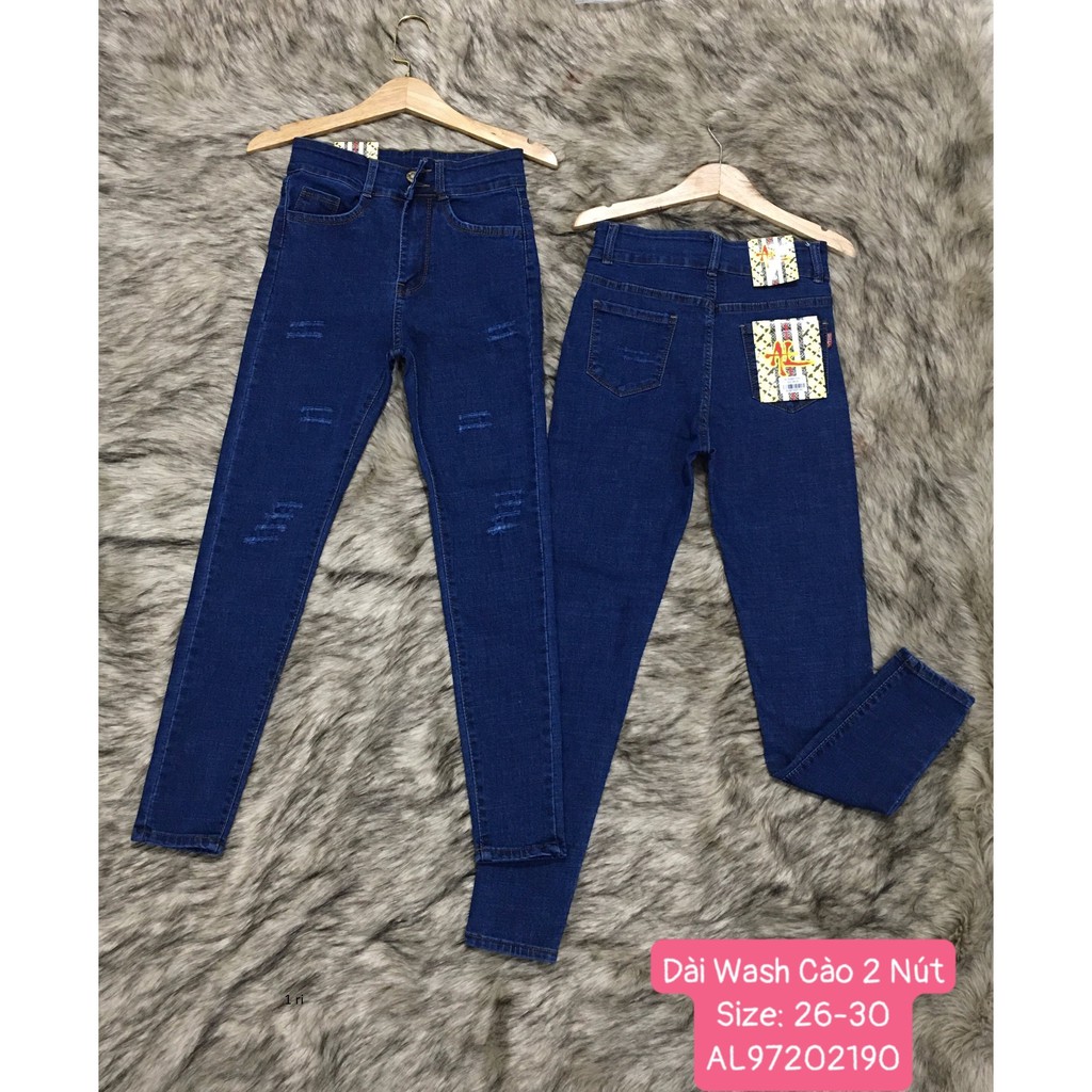 Quần jeans nữ wash cào 2 nút vải loại 1 rất tốt mềm mại co giãn