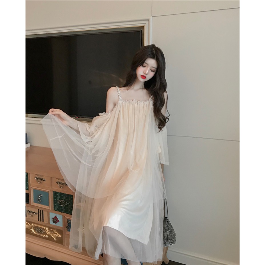 [Mã WAMT1505 giảm 10K đơn 0K] (Sẵn) Váy trễ vai blingbling / Đầm dự tiệc hở vai | BigBuy360 - bigbuy360.vn