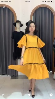Váy vàng phối ren siêu xinh!