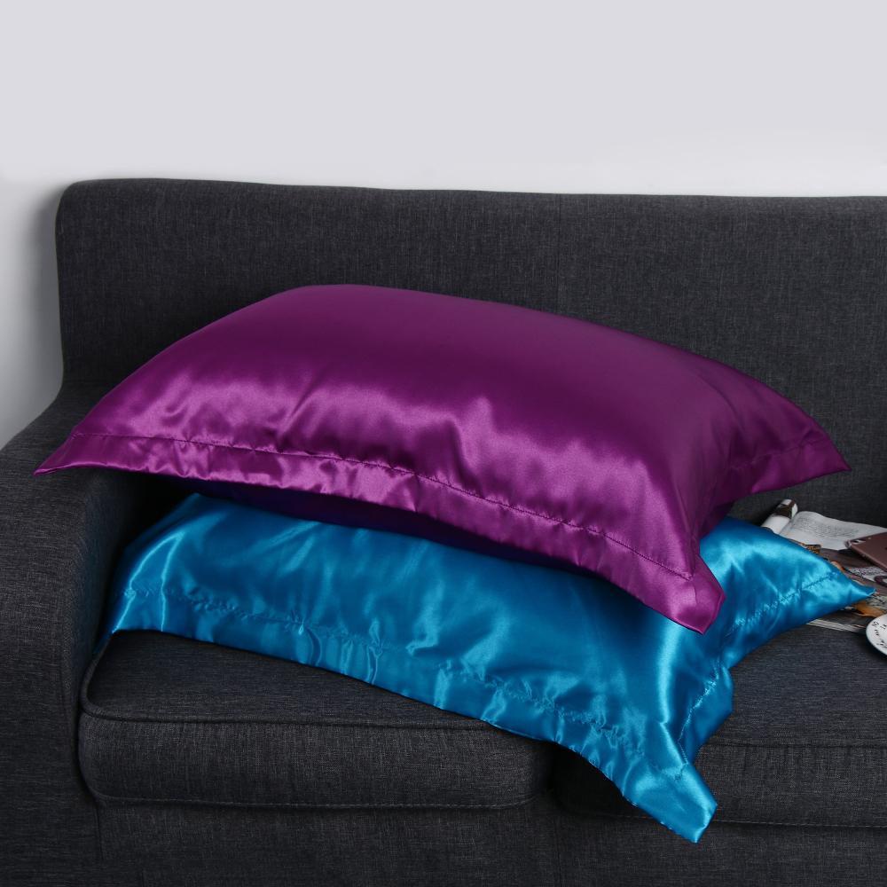 CONOPERY Vỏ Gối Lụa Trơn Màu Kích Thước 50 * 70cm