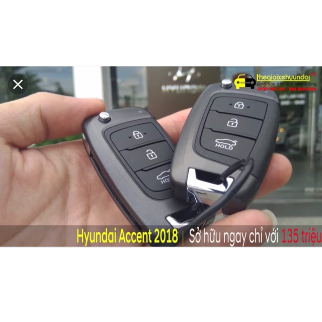 Bao da chìa khoá Hyundai Accent số sàn
